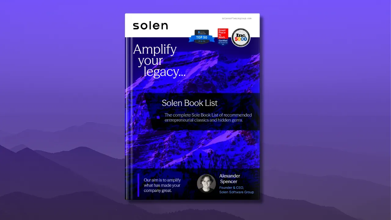 Book cover with Solen branding