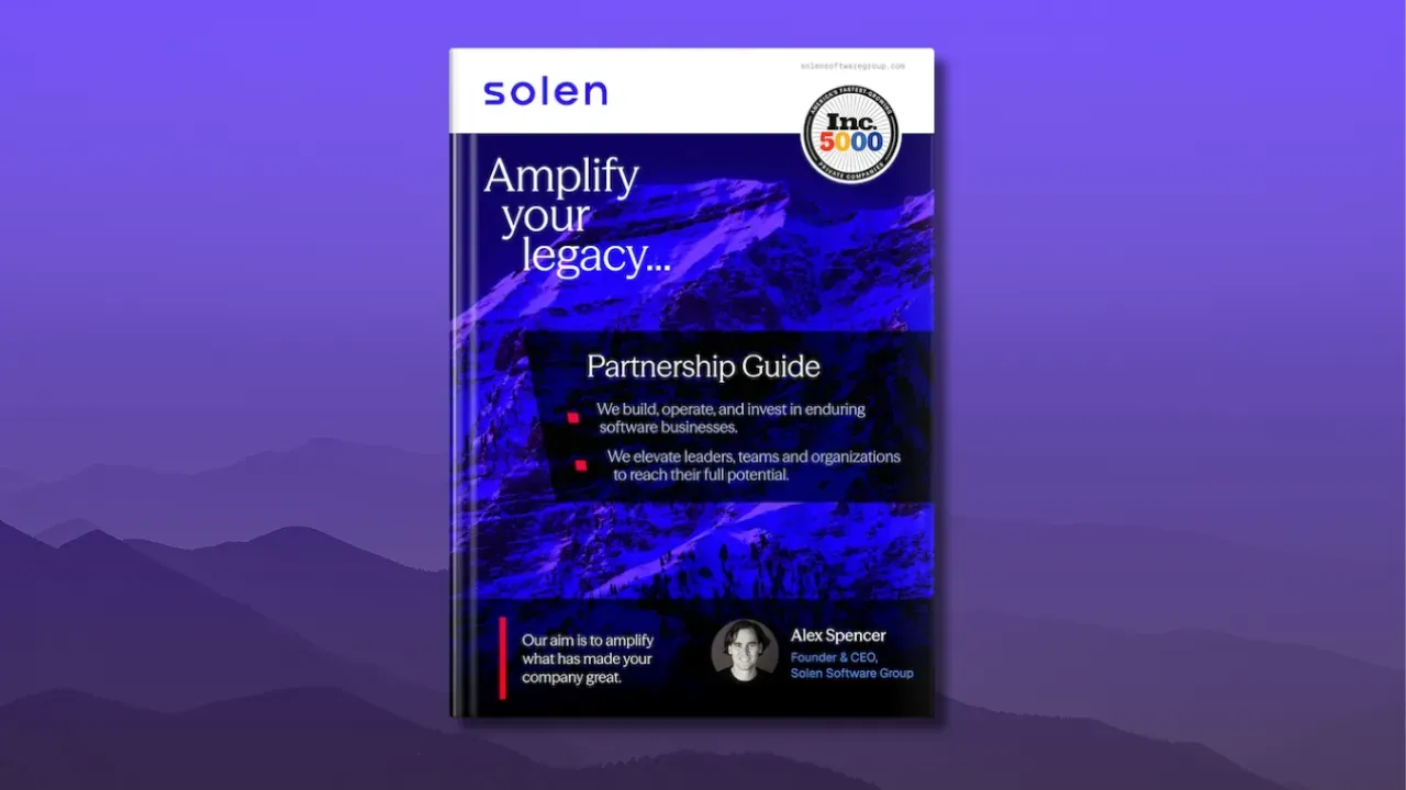 Book cover with Solen branding